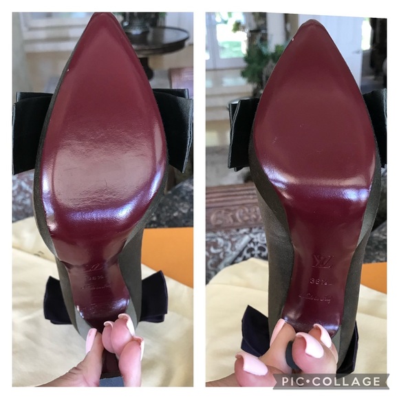 Louis Vuitton silk  Pumps with Purple Bow - Picture 8 of 16